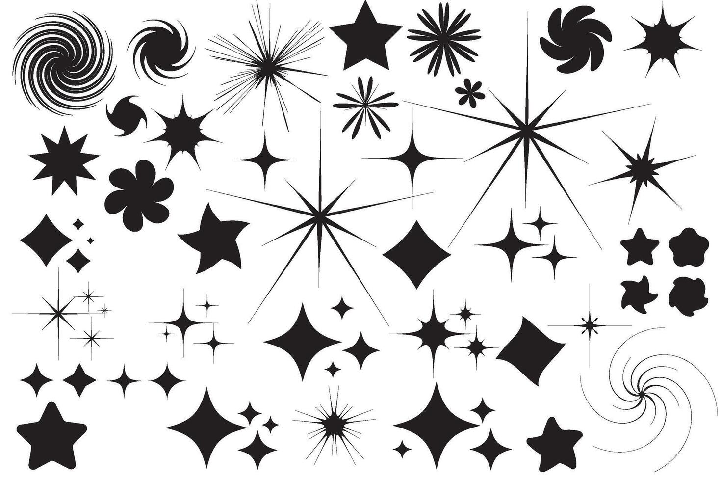 Star sparkle icon. Christmas stars icons. Futuristic shapes. Flashes from fireworks vector