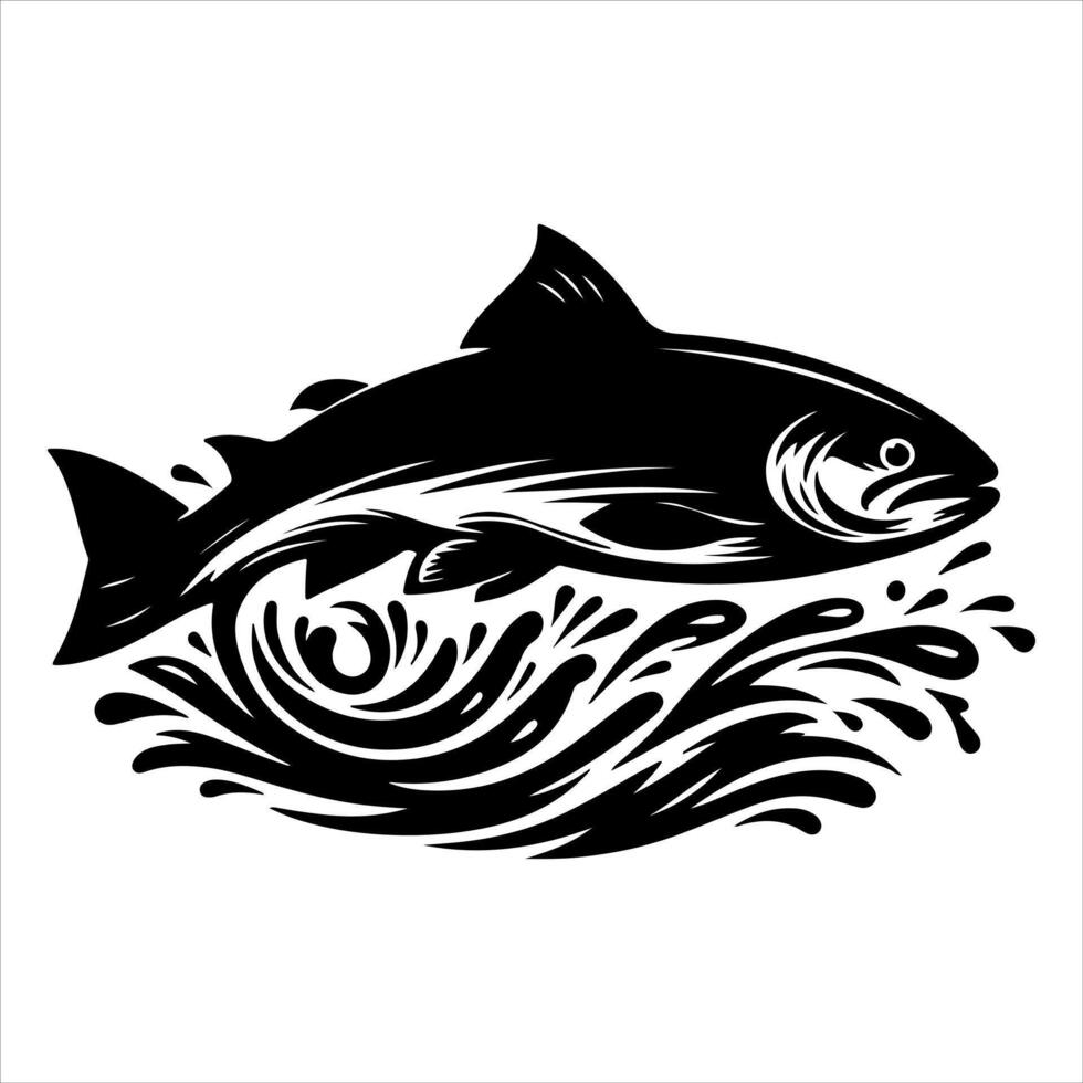 Fish are aquatic vertebrates characterized by gills, fins, and scales. vector