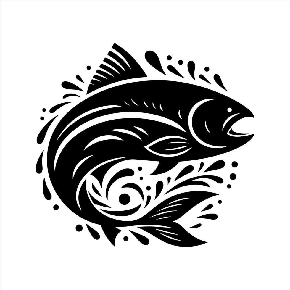 Fish are aquatic vertebrates characterized by gills, fins, and scales. vector