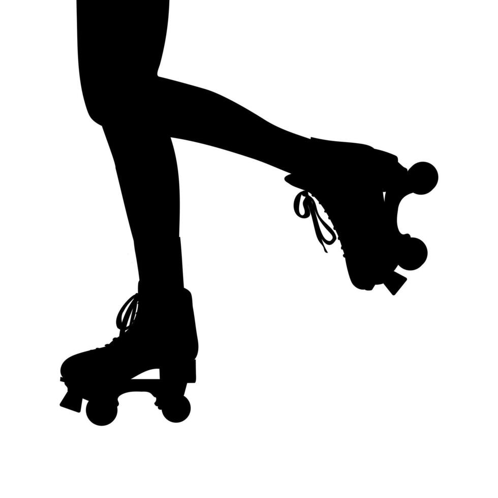 Roller skating legs silhouette vector