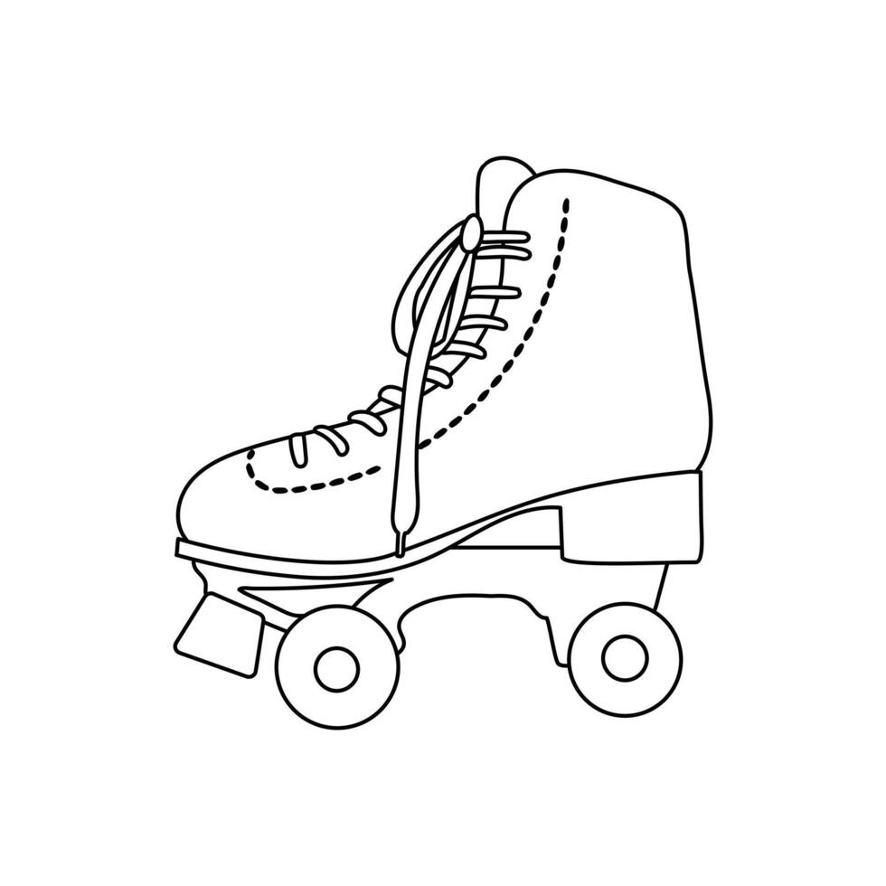 Roller skate icon line symbol. vector