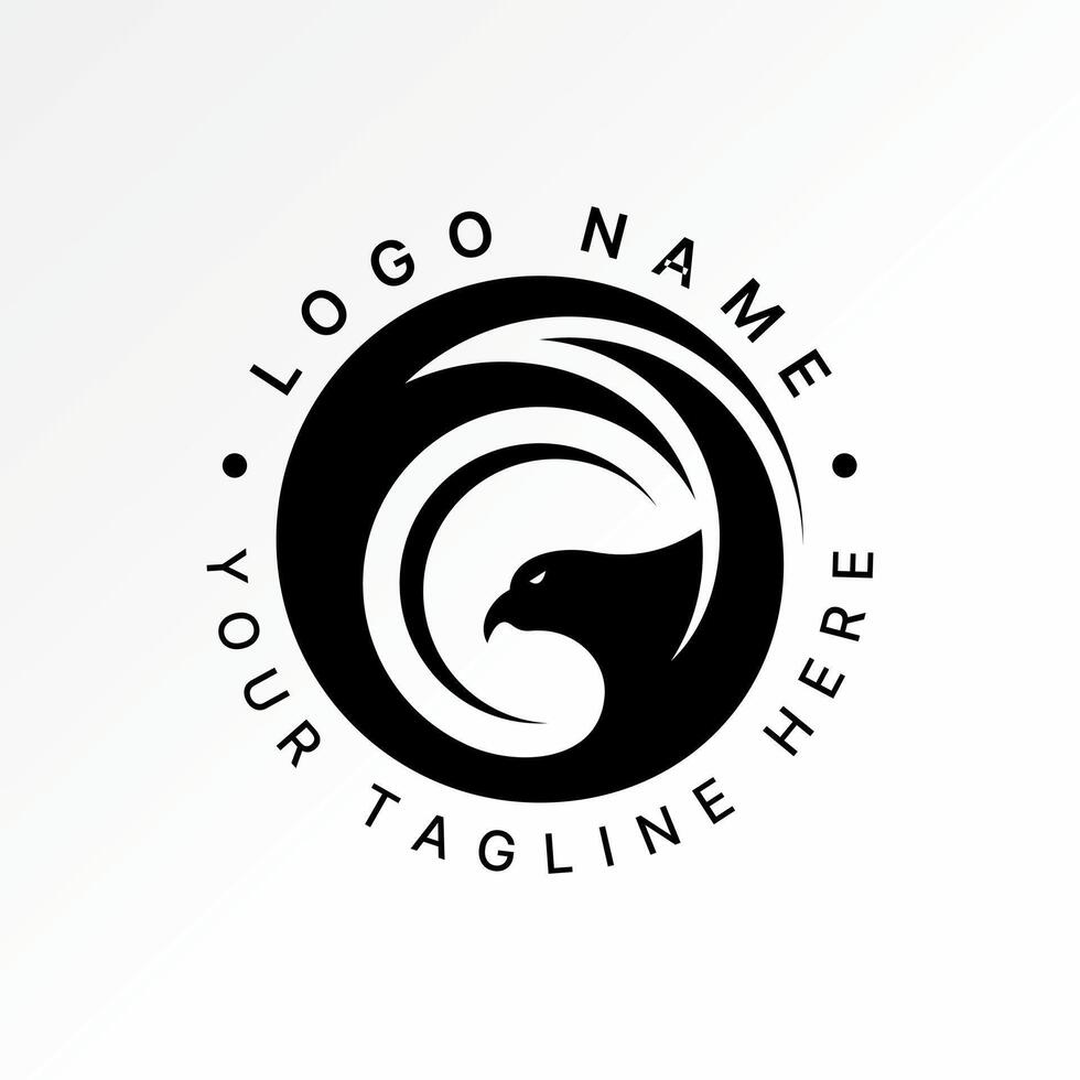 Logo design graphic concept creative premium stock abstract unique eagle animal head hawk phoenix swoosh circle. Related to sport bird wildlife vector