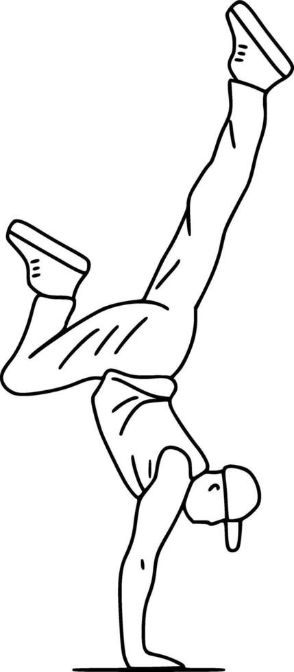 Modern Dancer Outline Illustration vector