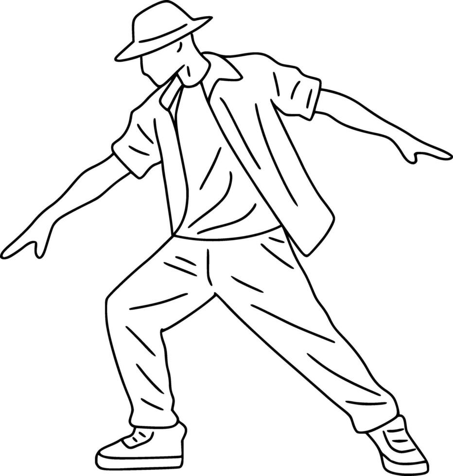 Modern Dancer Outline Illustration vector