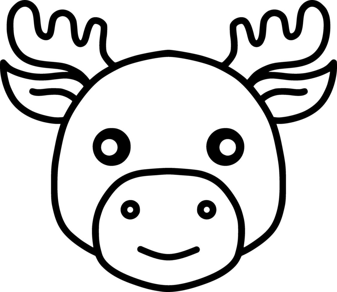 Moose Animal Outline Illustration vector