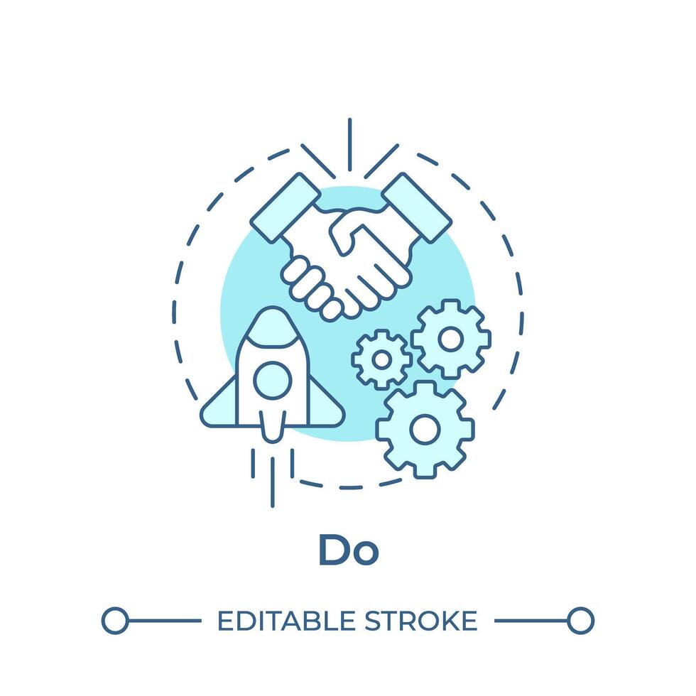 Do soft blue concept icon. Pdca cycle, project management. Business processes organization. Round shape line illustration. Abstract idea. Graphic design. Easy to use in infographic, presentation vector