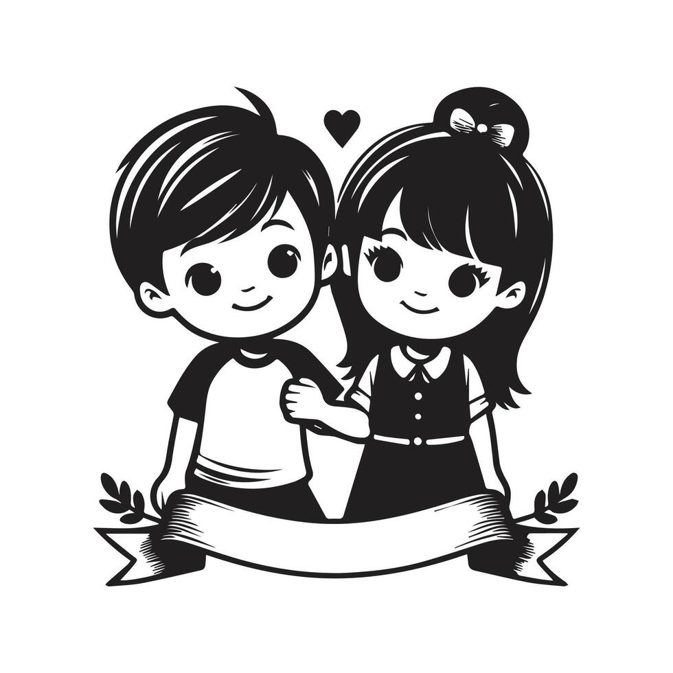 Cartoon Illustration for friendship day. vector