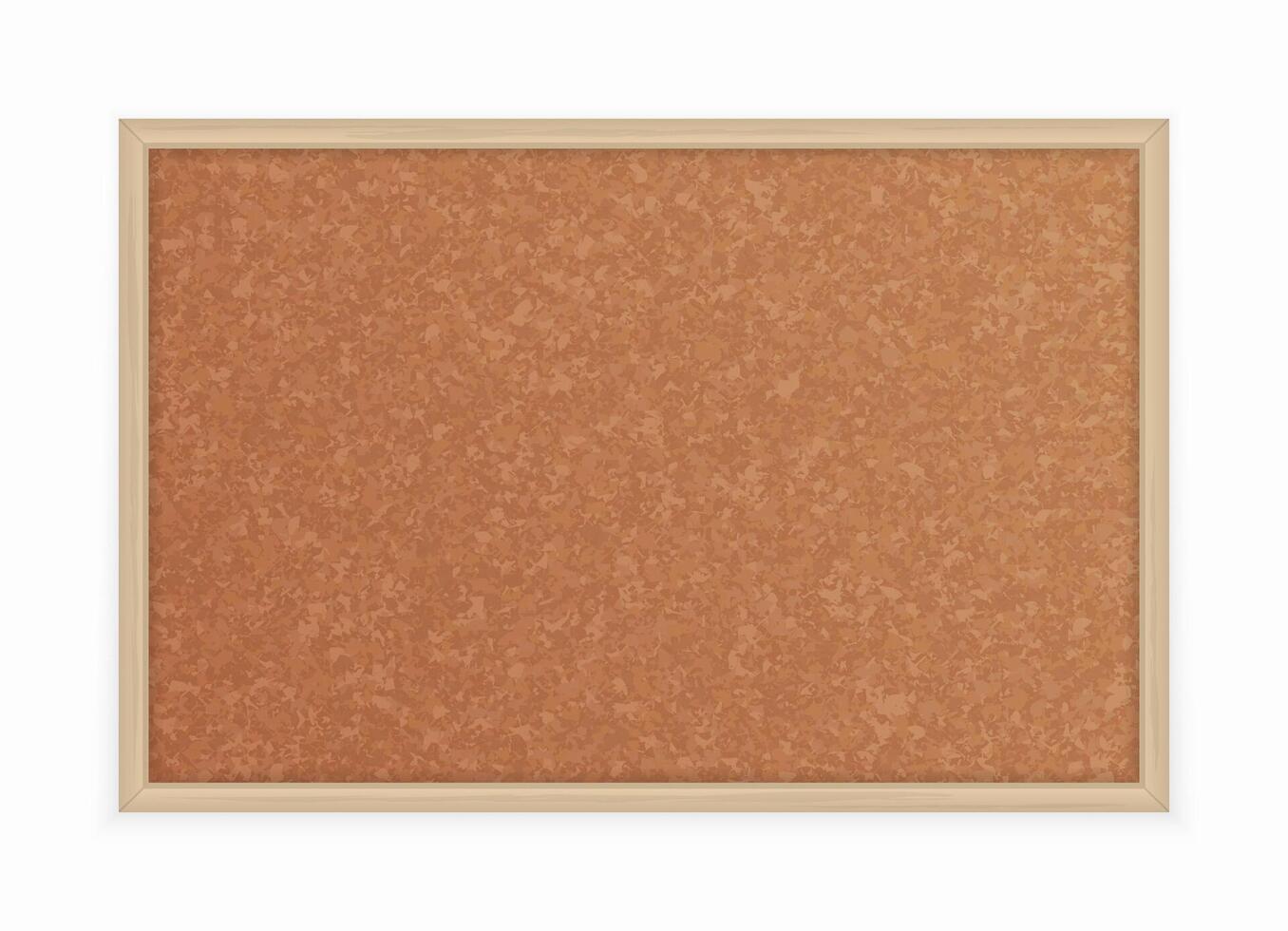 Cork Board with wooden frame, illustration board. vector