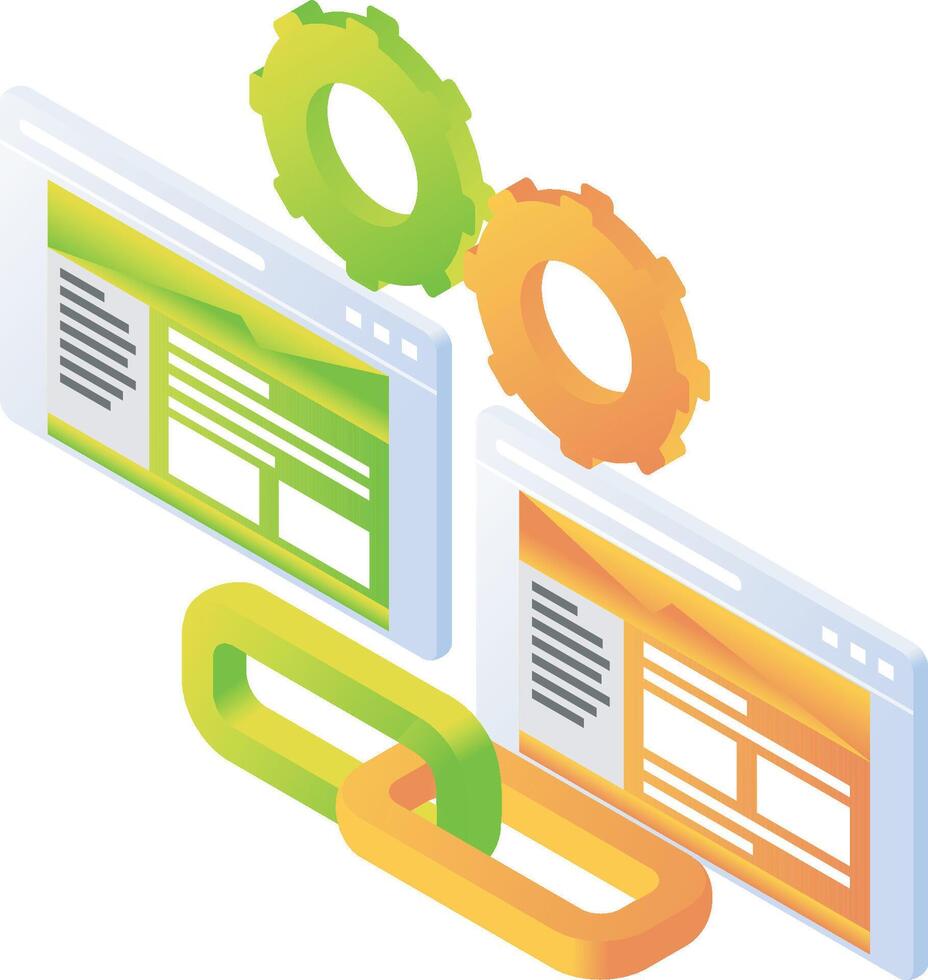 Hyperlink website page on screen vector