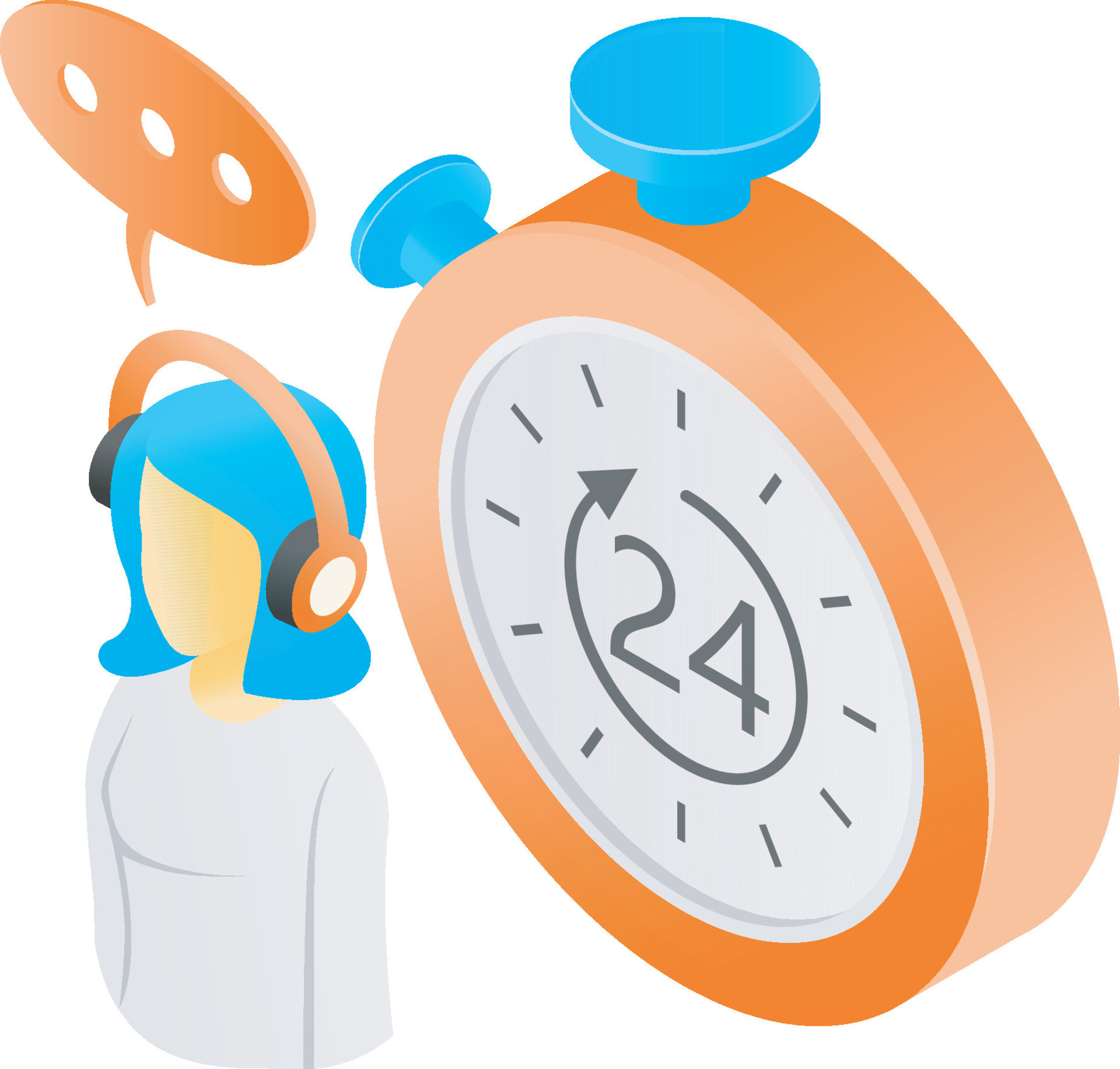 Customer service 24 hours online 46262879 Vector Art at Vecteezy