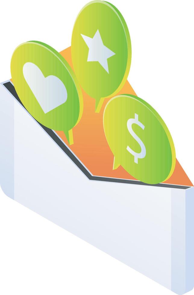 Notification of liking content and payment in the envelope vector