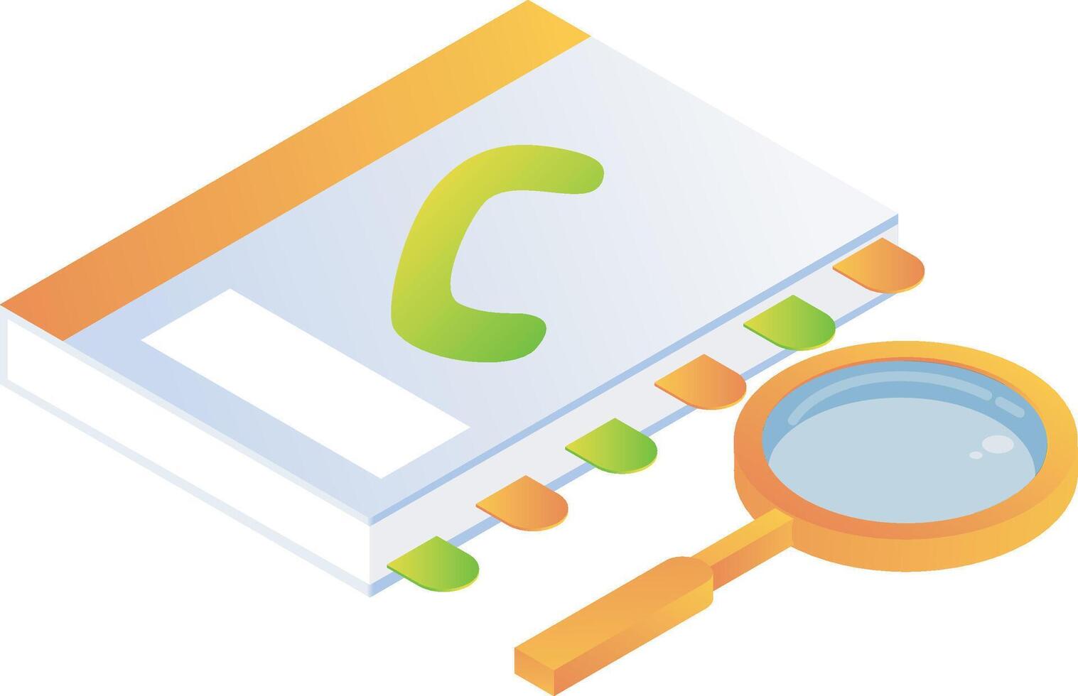 Phone book searching with magnifying glass vector