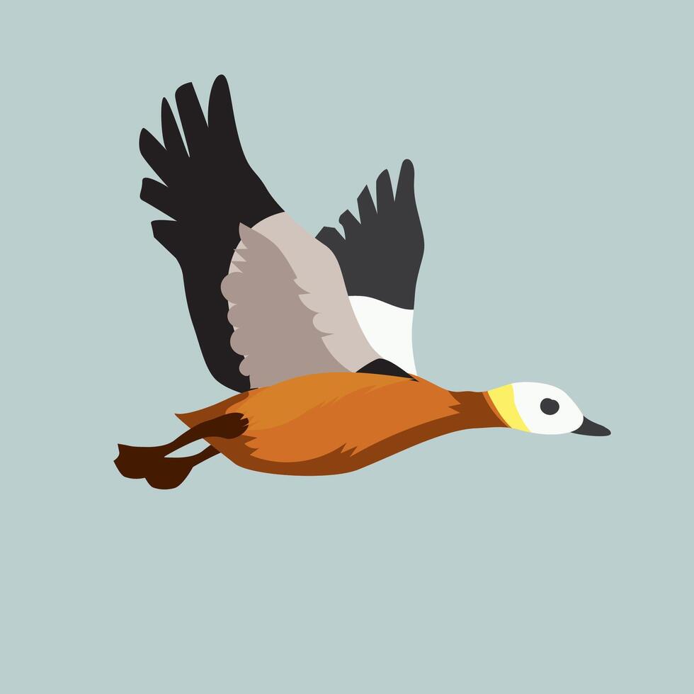 illustration of large red duck flies vector