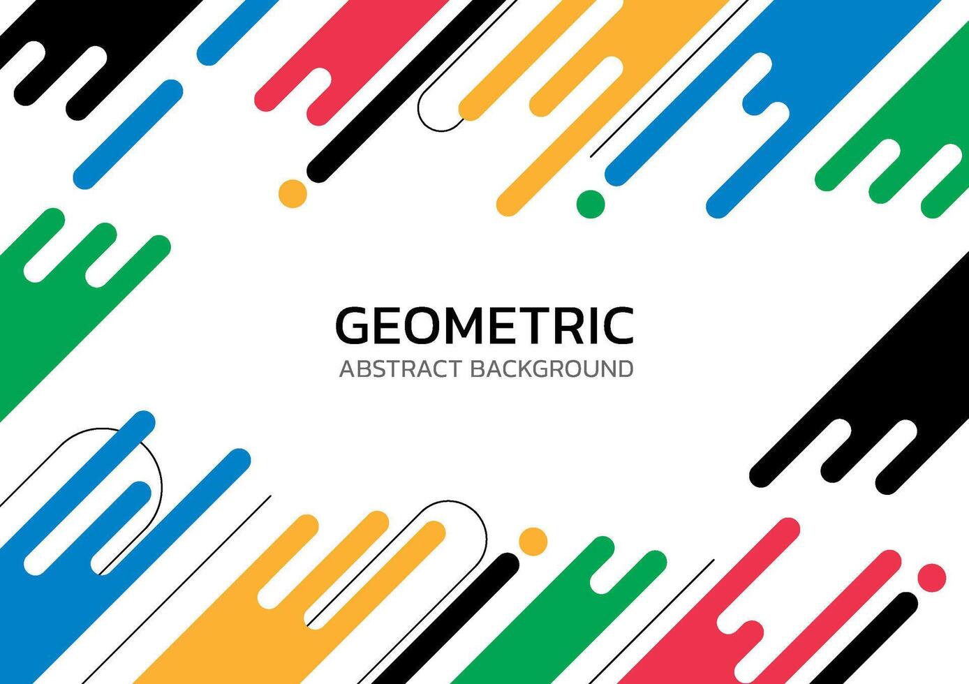 Abstract Background colorful geometric rounded rectangle design vector