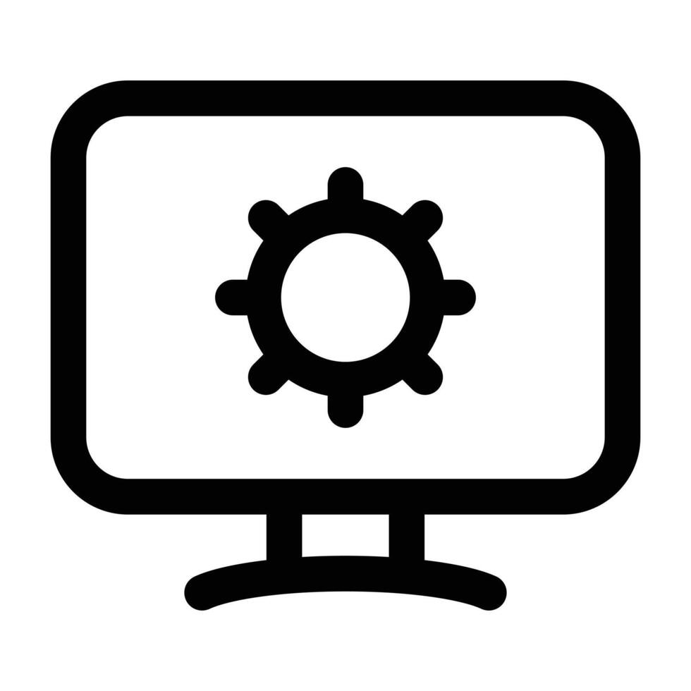 Simple Computer Setting icon. The icon can be used for websites, print templates, presentation templates, illustrations, etc vector