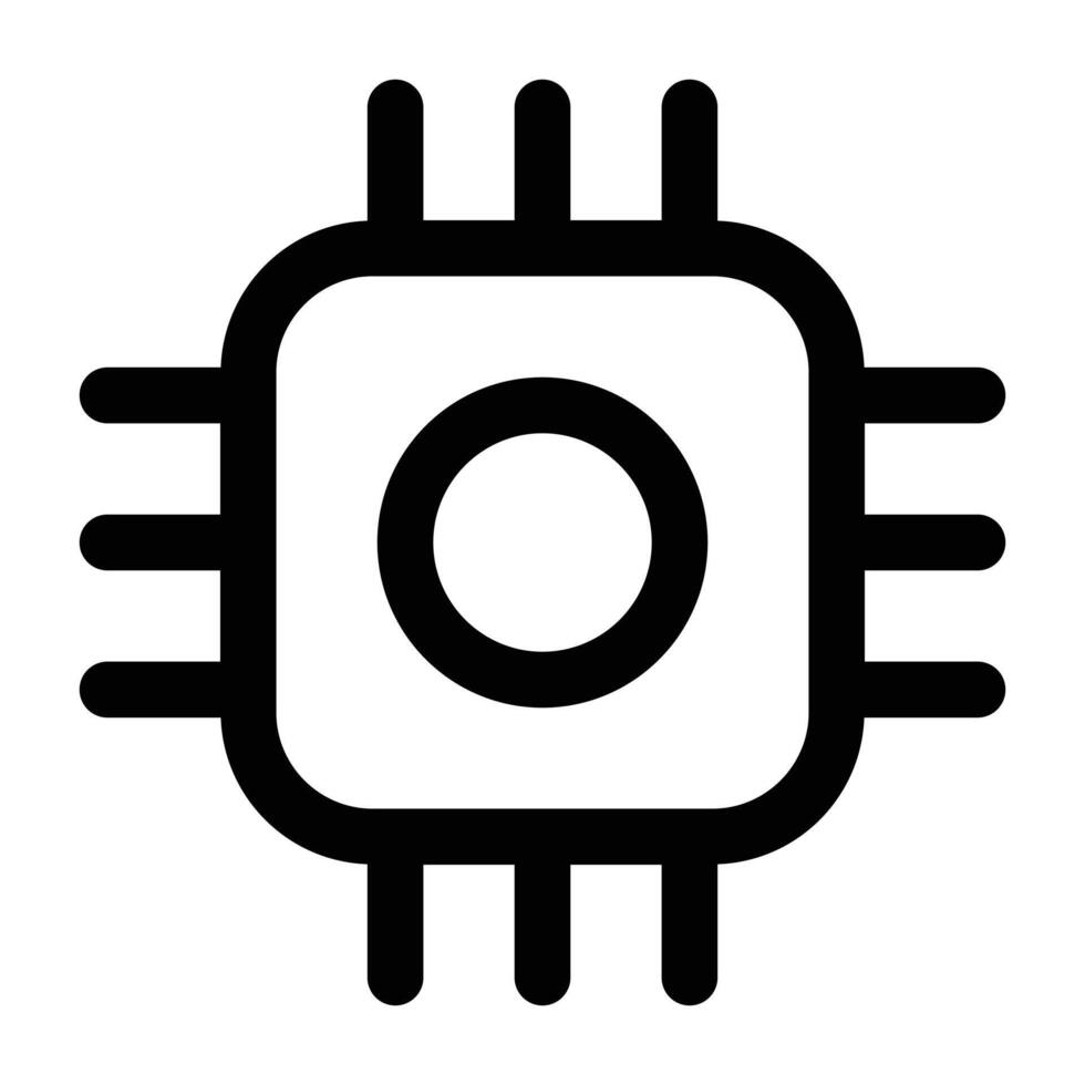 Simple Computer Chip icon. The icon can be used for websites, print templates, presentation templates, illustrations, etc vector
