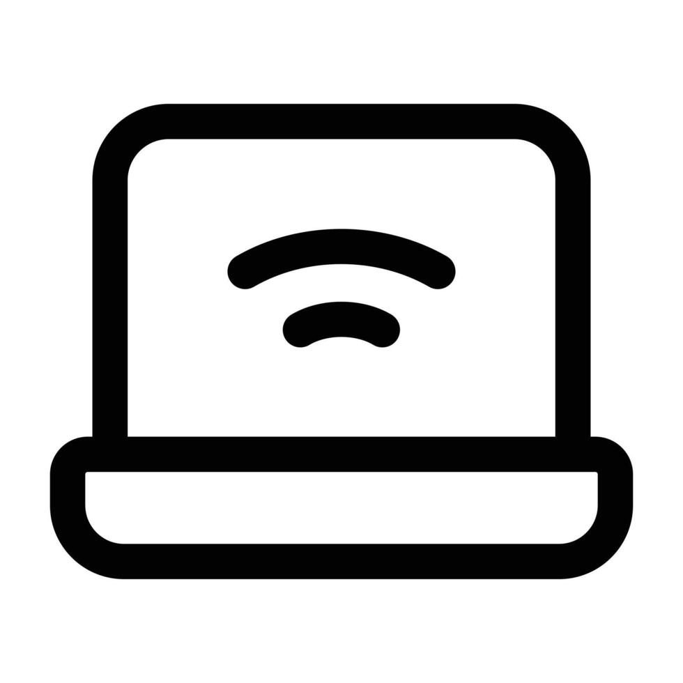 Simple Laptop icon. The icon can be used for websites, print templates, presentation templates, illustrations, etc vector