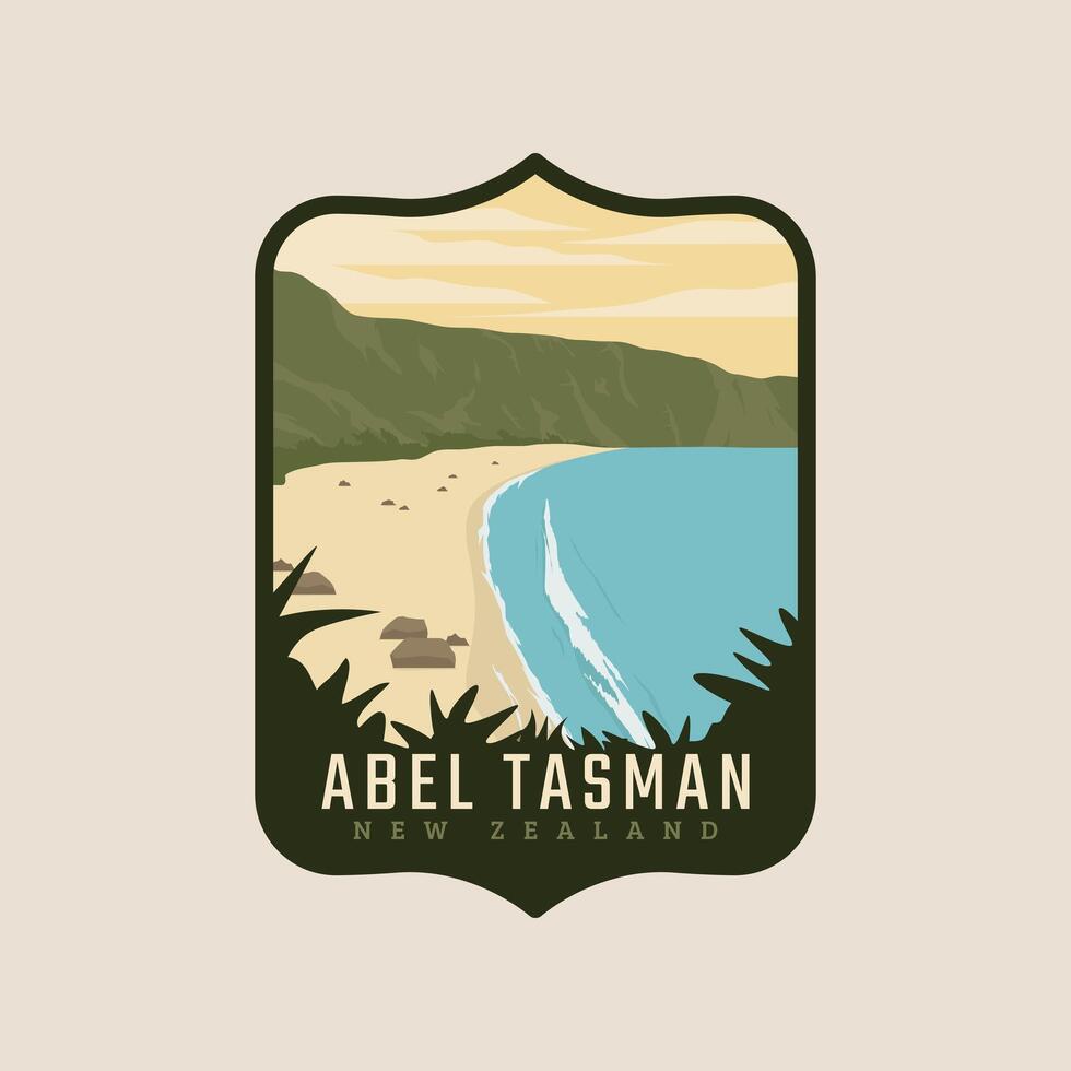 vintage retro abel tasman logo with icon emblem and symbol illustration design graphic template, national park vintage design template vector