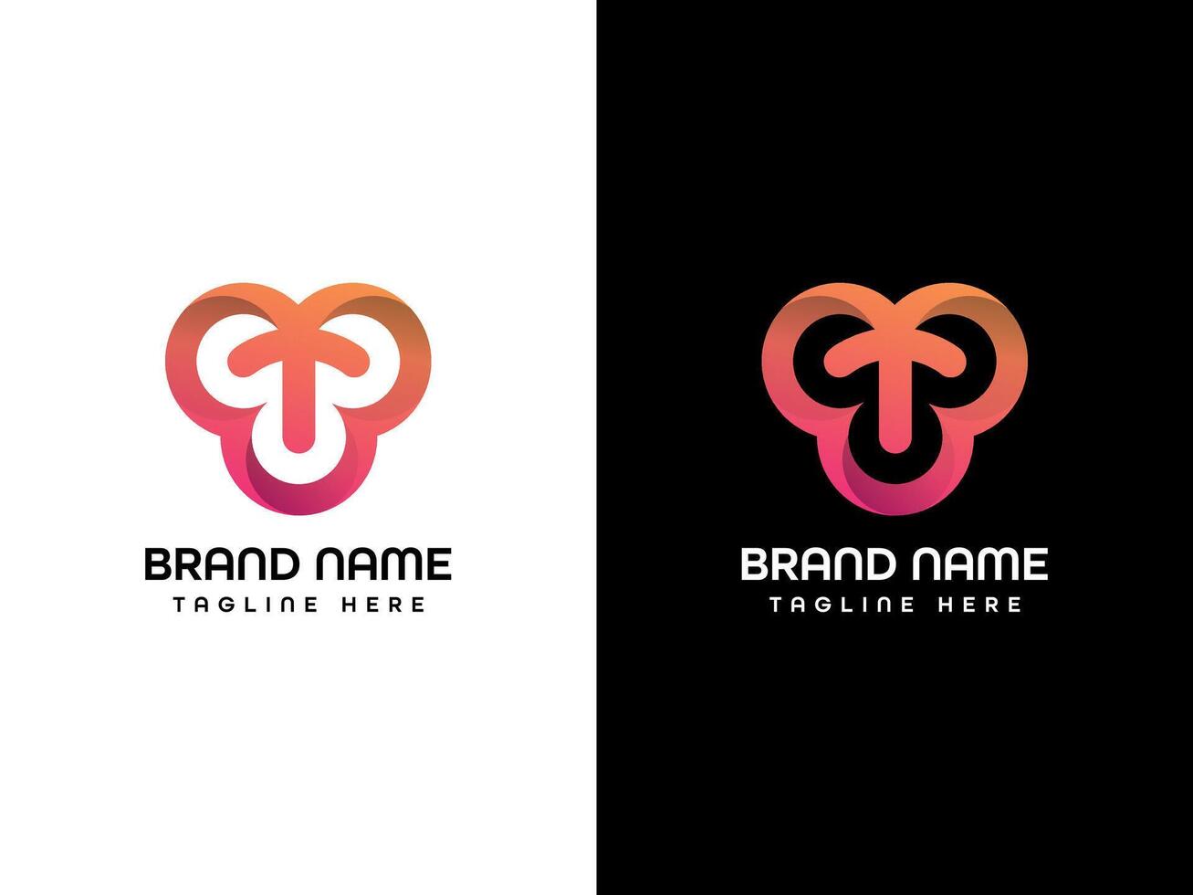 Modern T and cloud design for tech brands vector