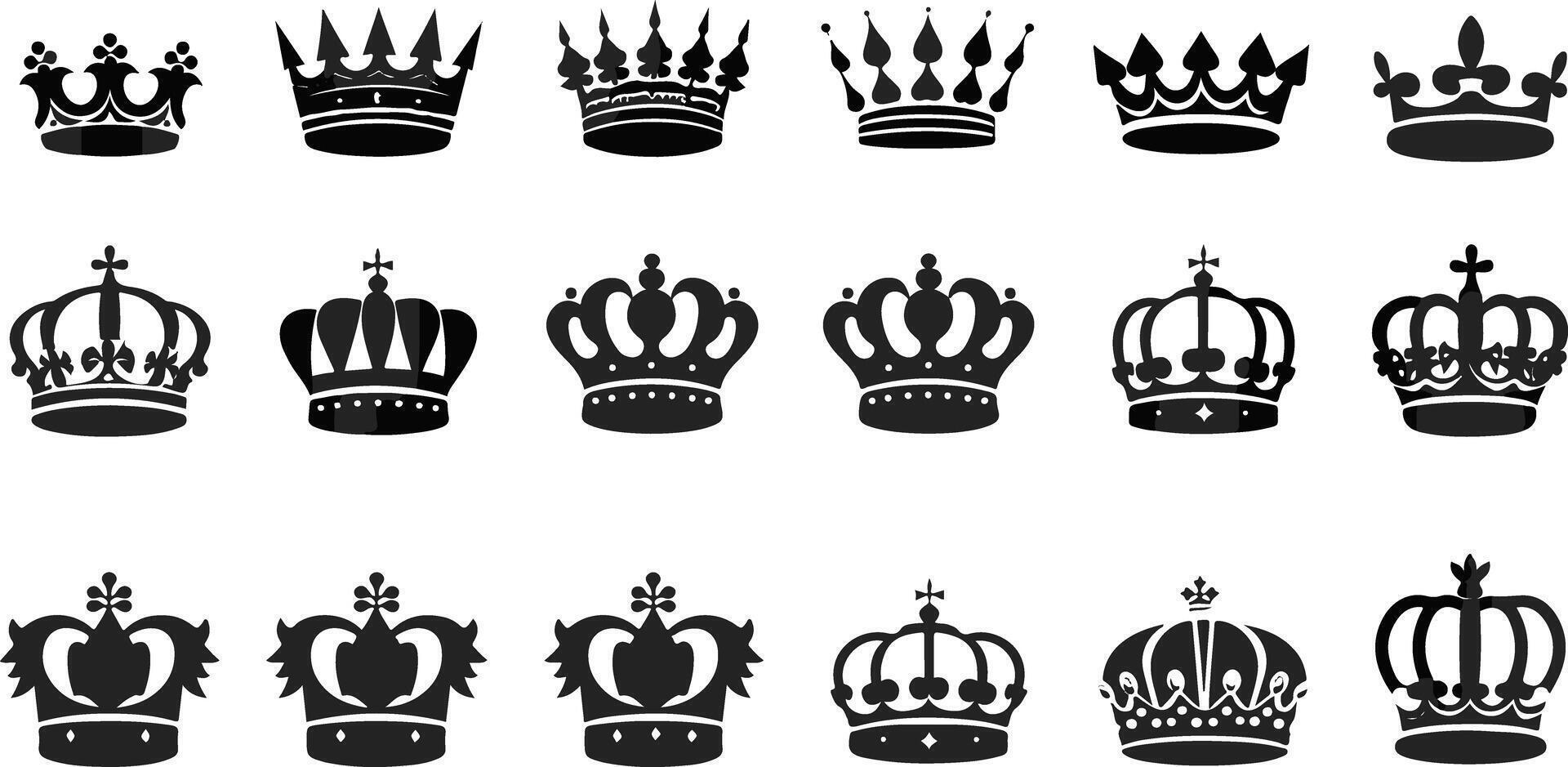 Silhouette Set of crowns vector