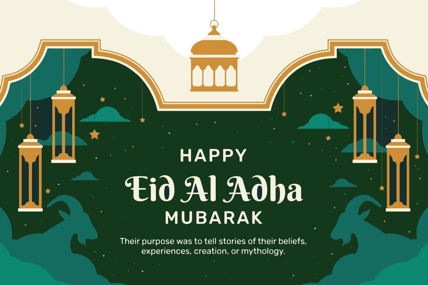 a poster for a mosque that says eid al adha. vector