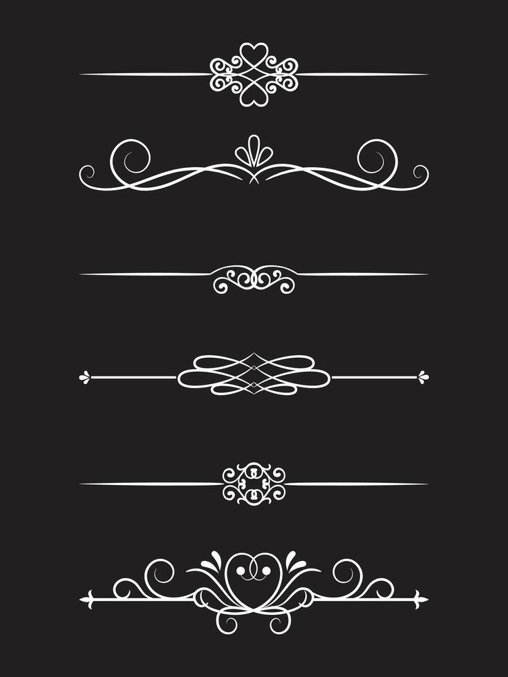 Borders and dividers in retro style, floral elements royalty vector