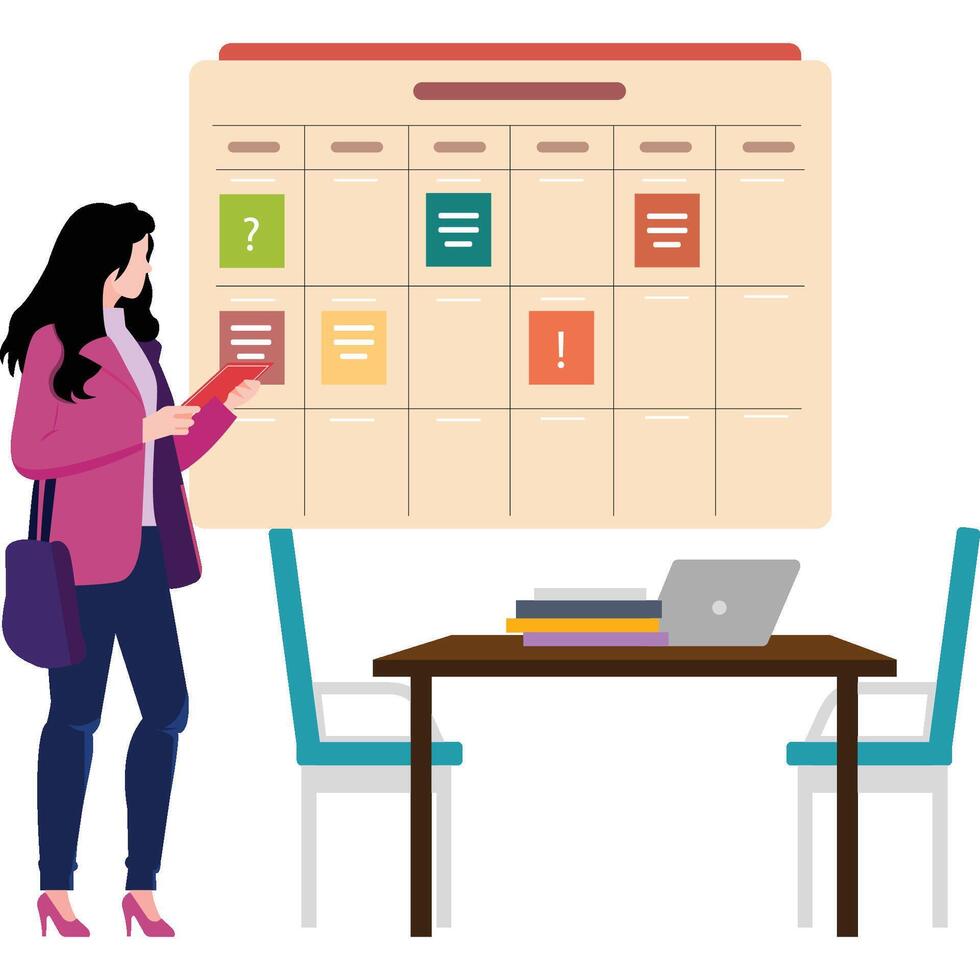 student choosing schedule vector