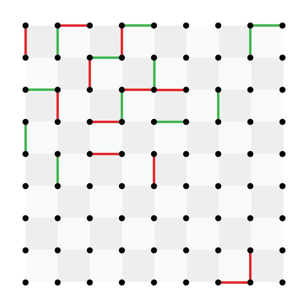 Dots and boxes note book game, kids activity notebook page practice, time pass kids game vector
