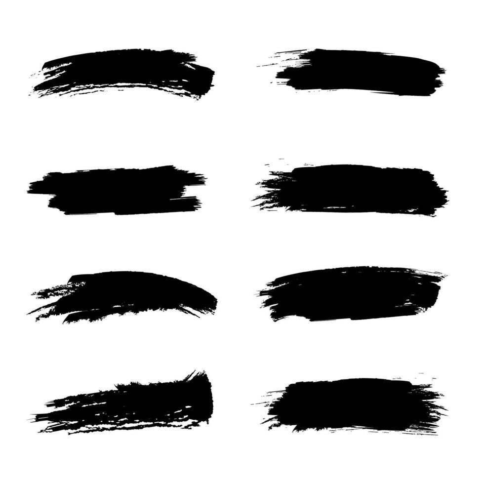 Set of brush stoke on white background vector