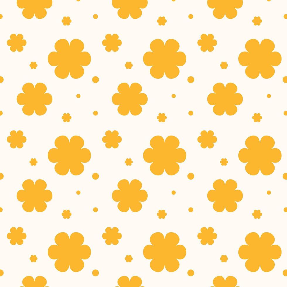 Cute Orange flower color seamless pattern vector