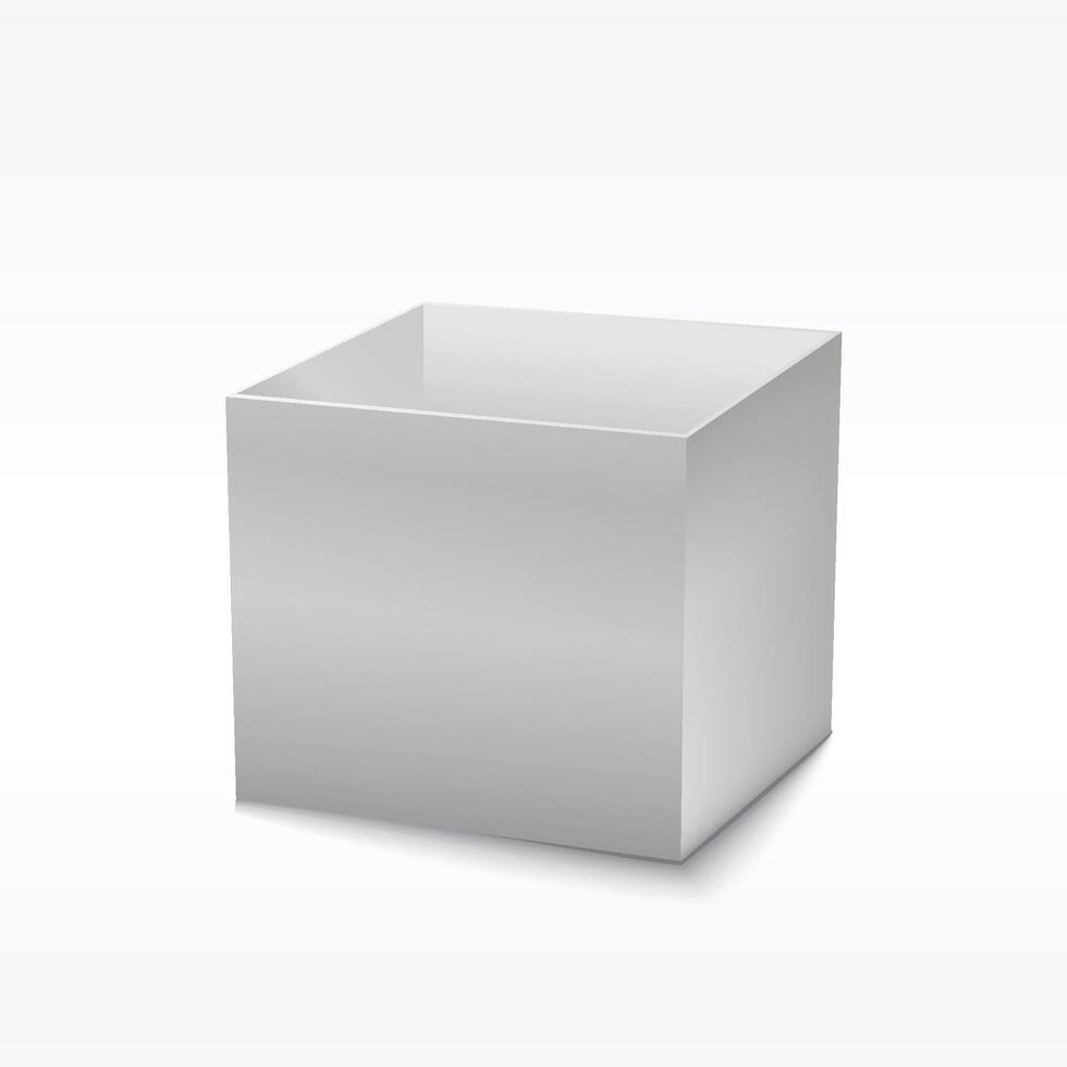 Empty white box on white vector