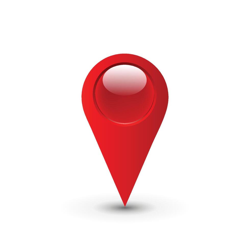 Red pin map location on white vector