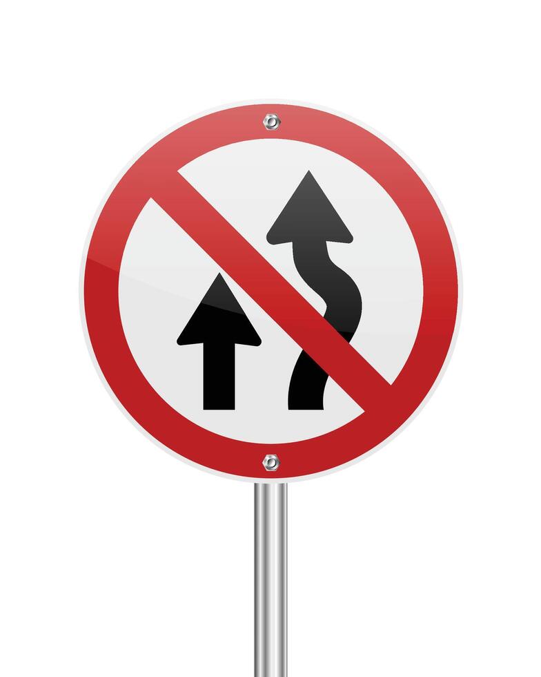 No overtaking traffic sign on white vector