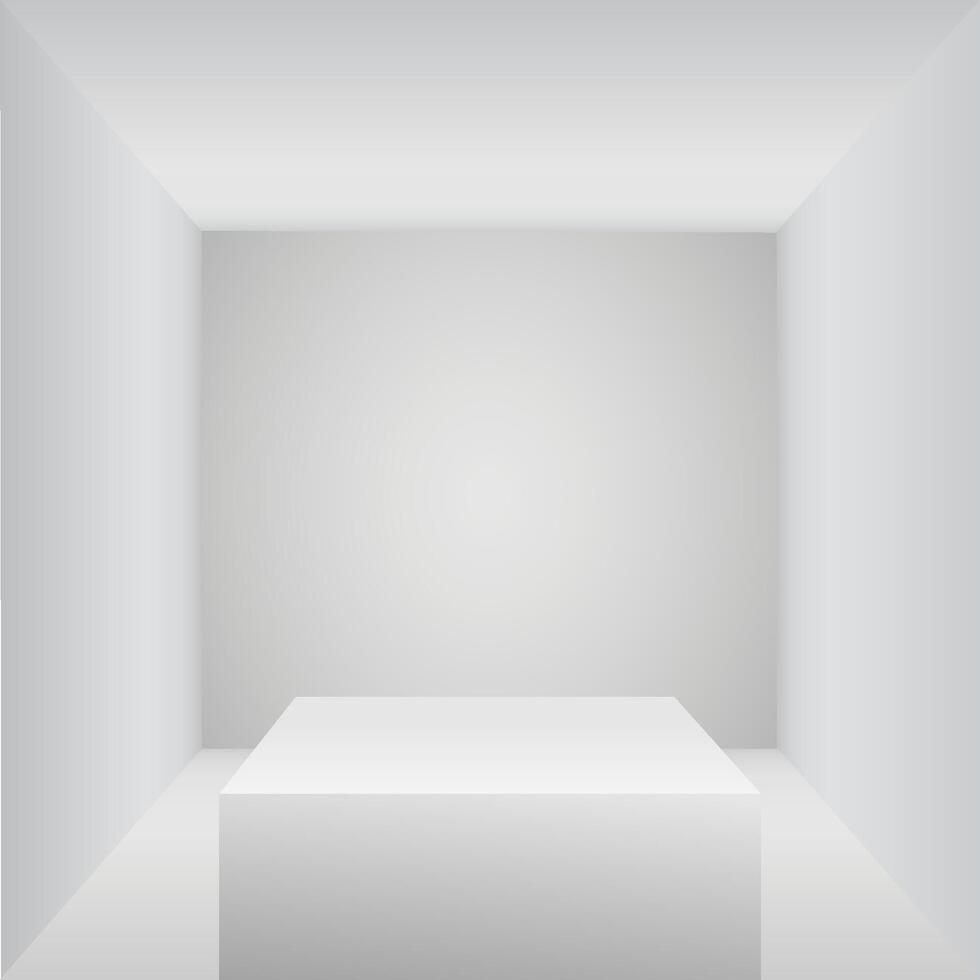 Product display podium in the white room vector