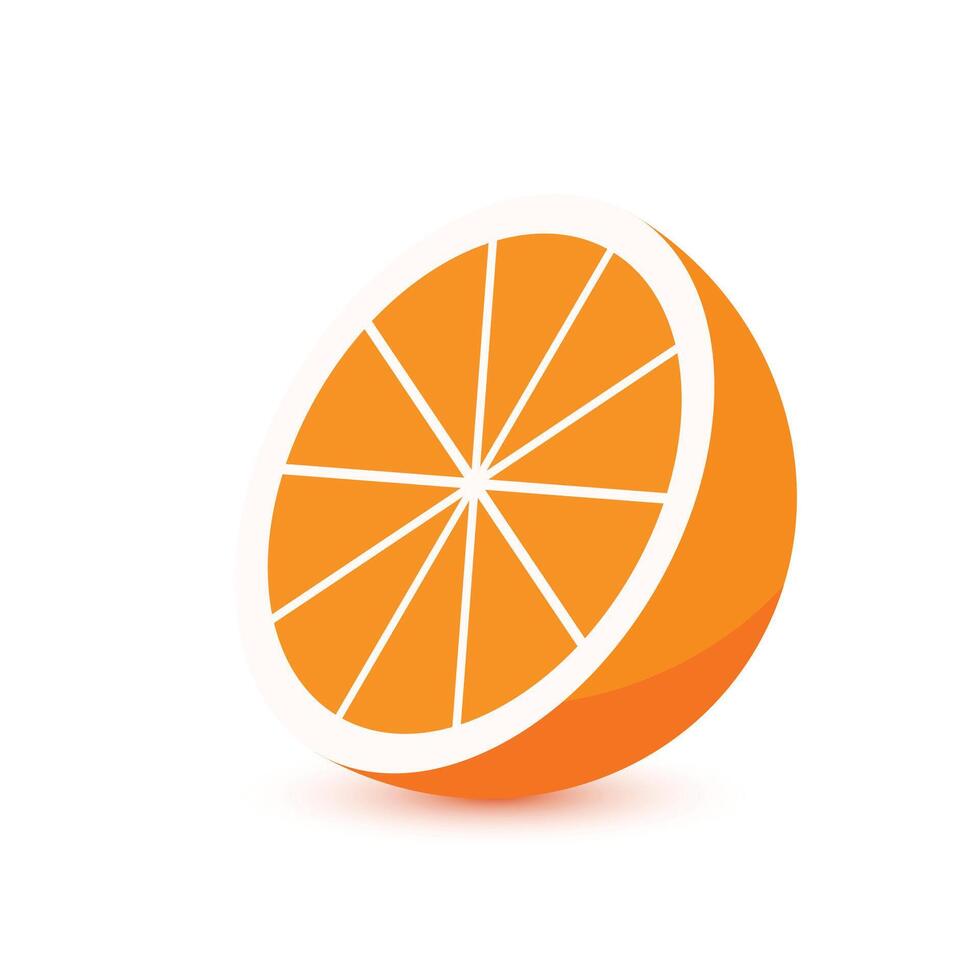 Orange slice on white vector