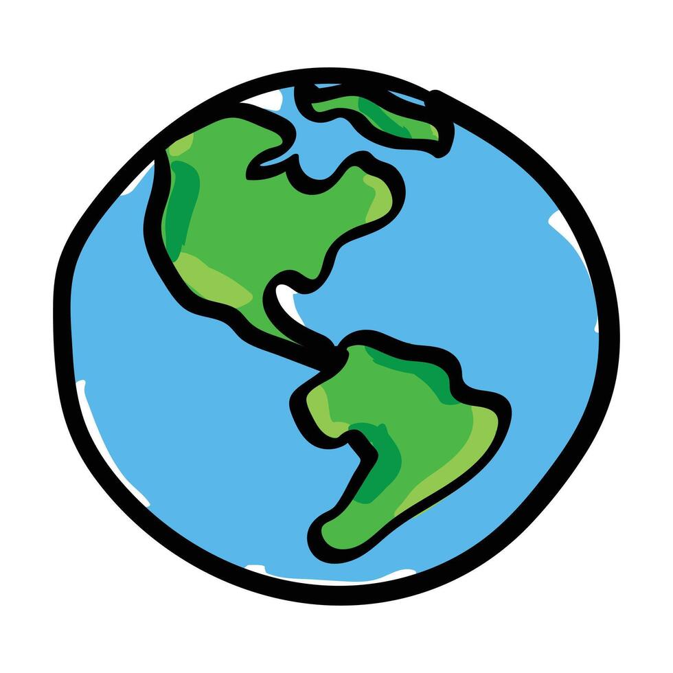 Hand drawn earth on white background vector