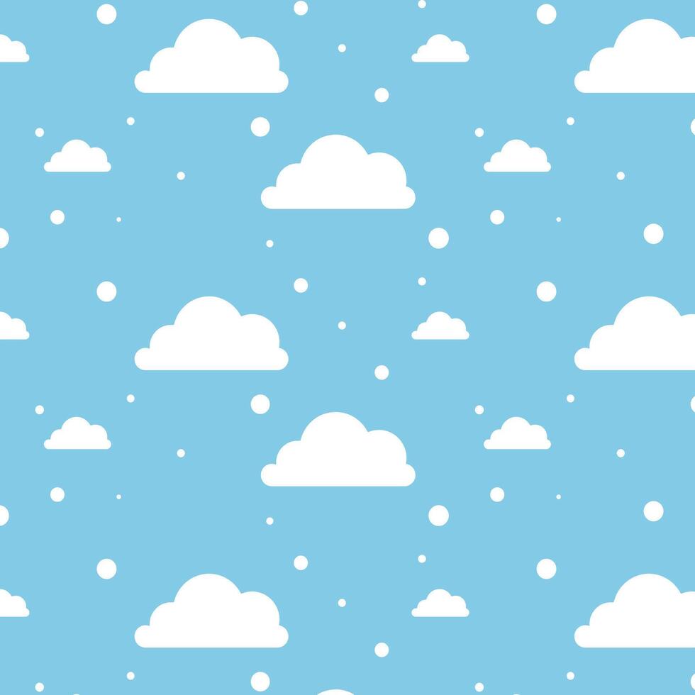 White Cute Cloud seamless pattern vector