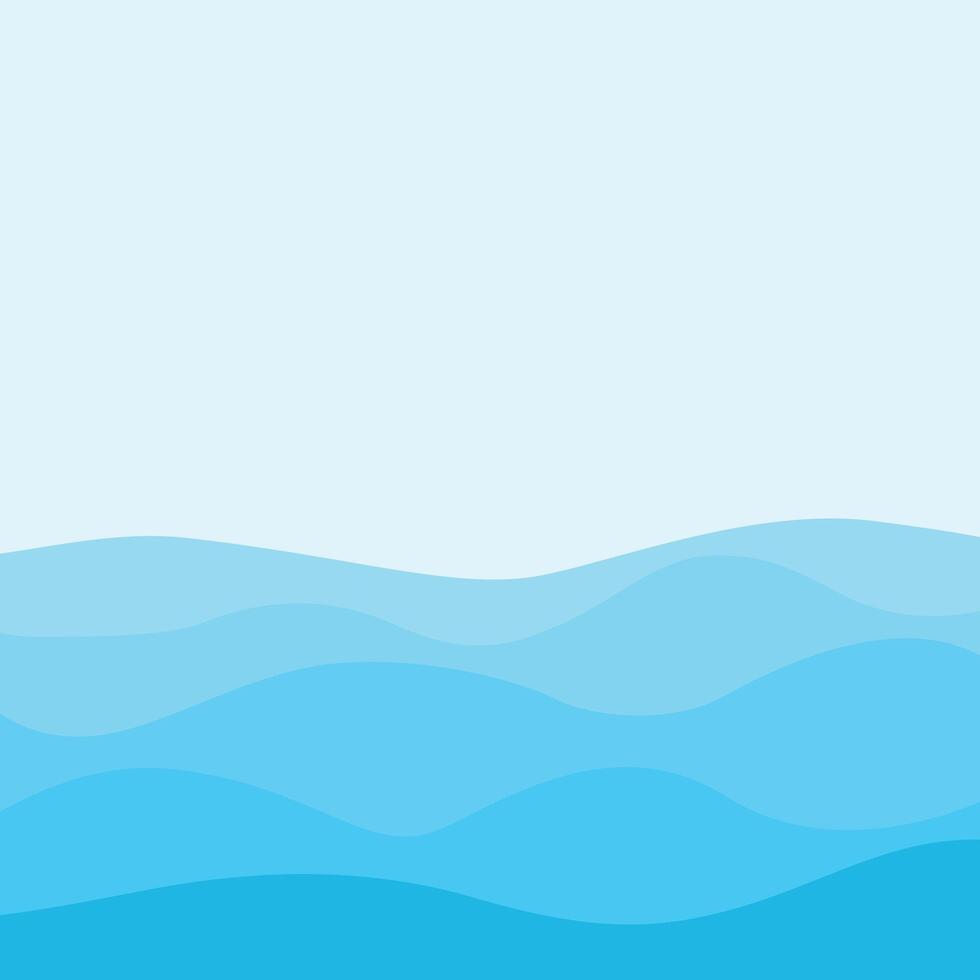 Blue water wave line deep sea pattern vector