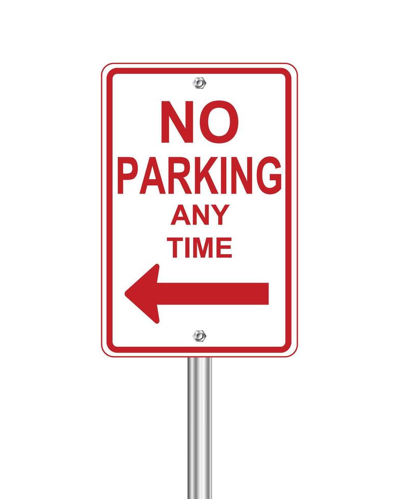No parking any time traffic sign on white background vector