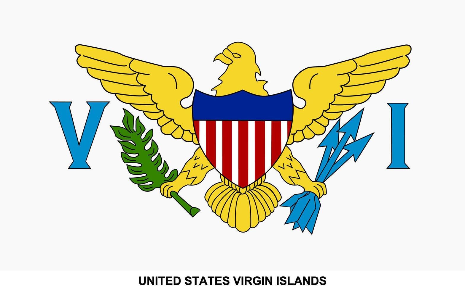 Flag of UNITED STATES VIRGIN ISLANDS, UNITED STATES VIRGIN ISLANDS flag vector