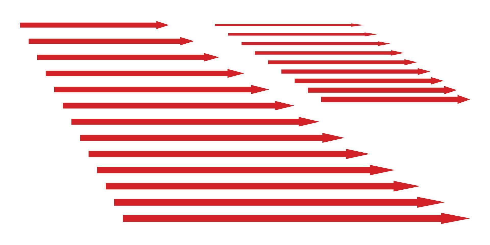 Red arrow flat design. Arrow series isolated object on white background. vector