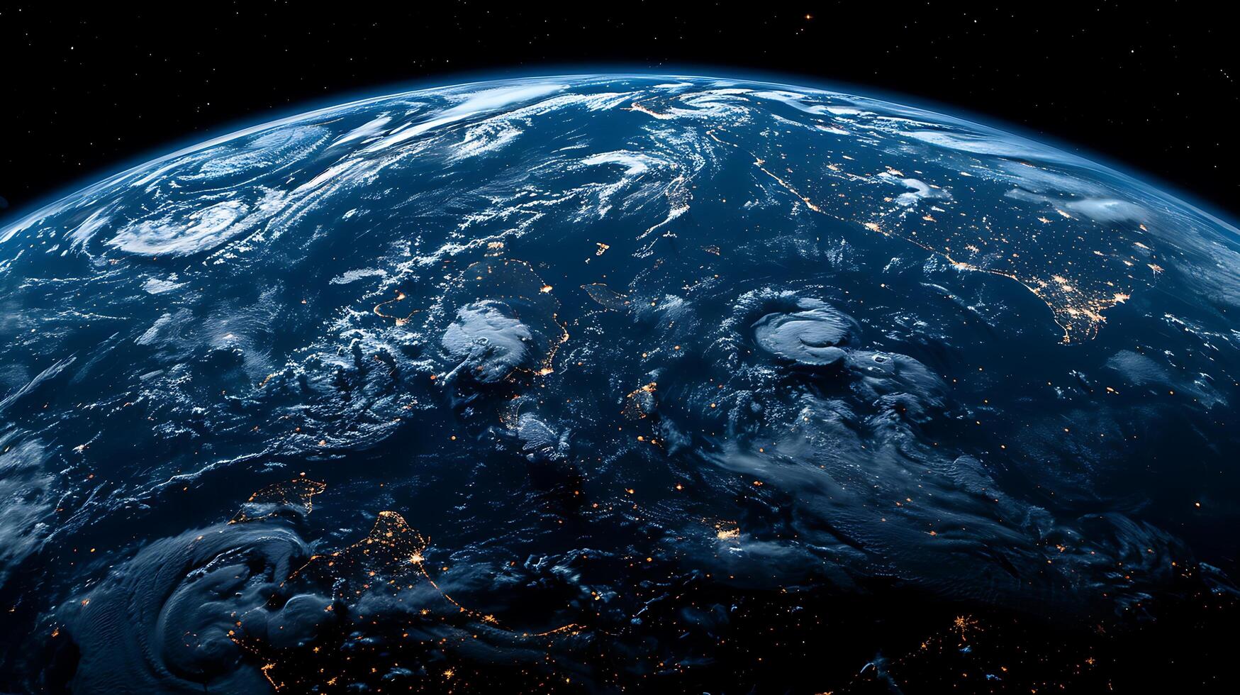 Blue planet earth view from space photo