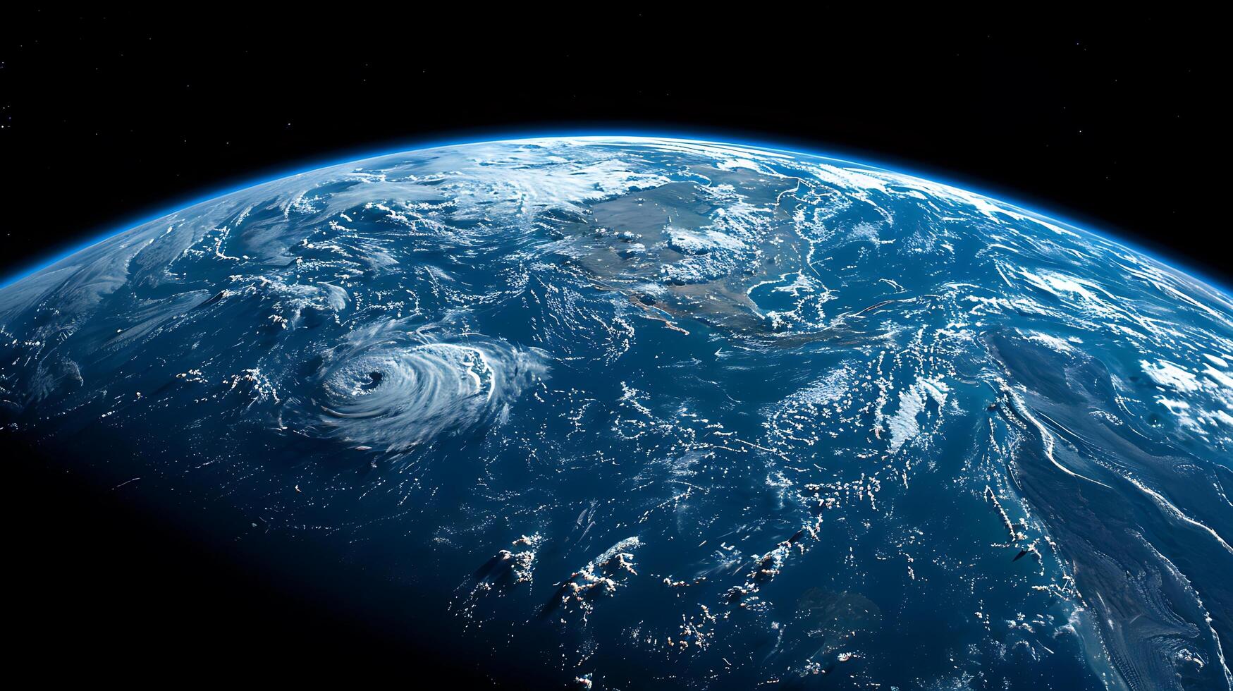 Blue planet earth view from space photo