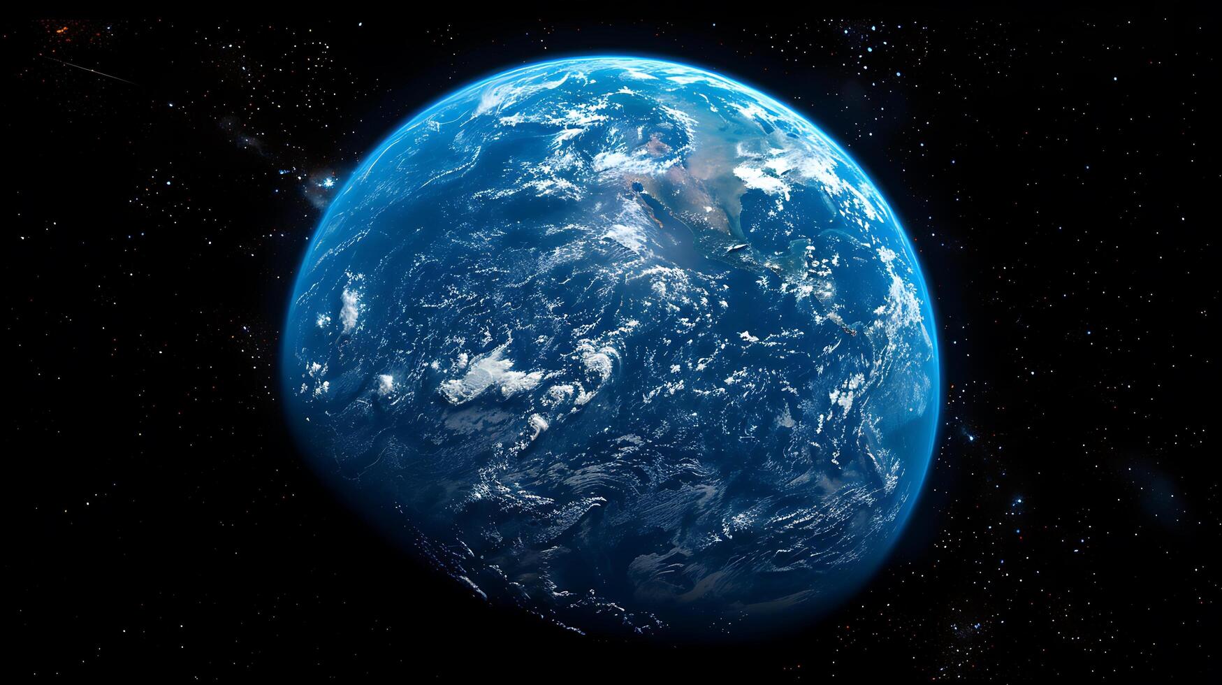 Blue planet earth view from space photo
