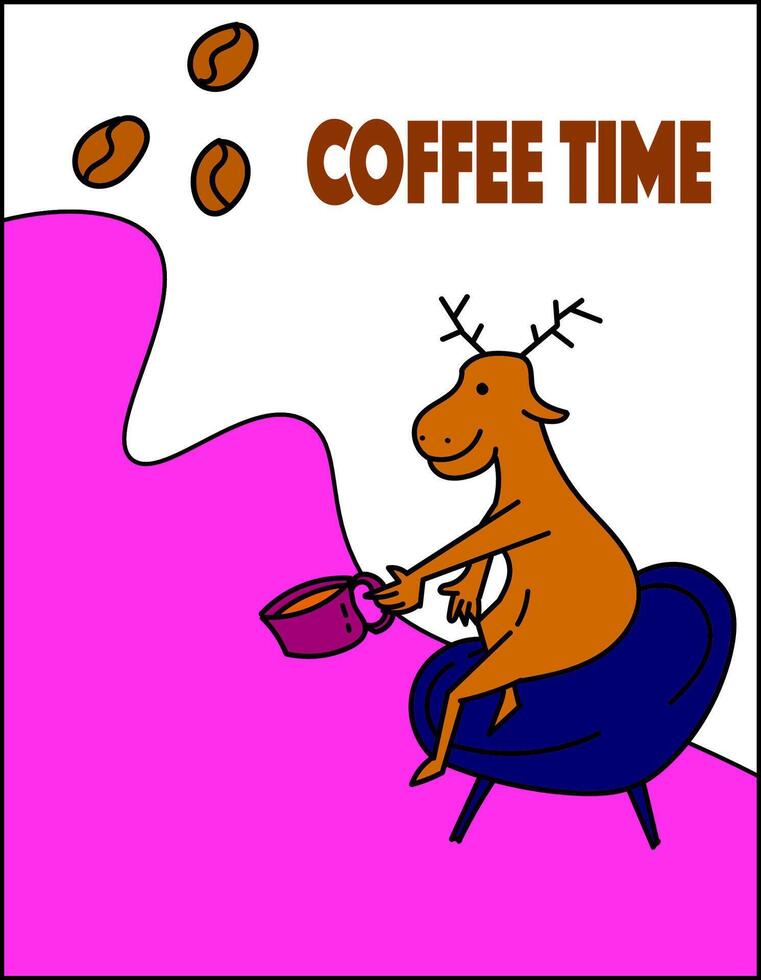 coffee time poster design for background, banner, poster, etc vector
