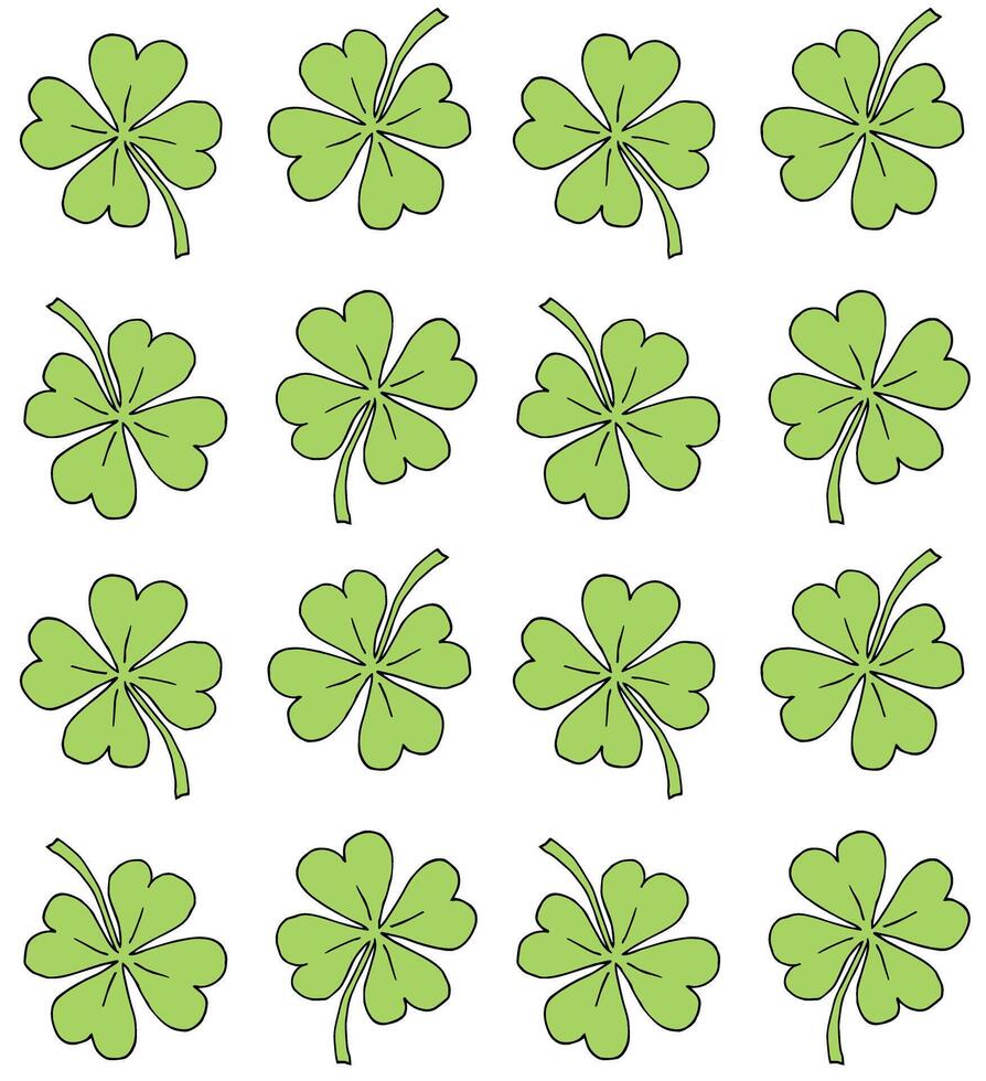 Seamless pattern of sketch clover vector