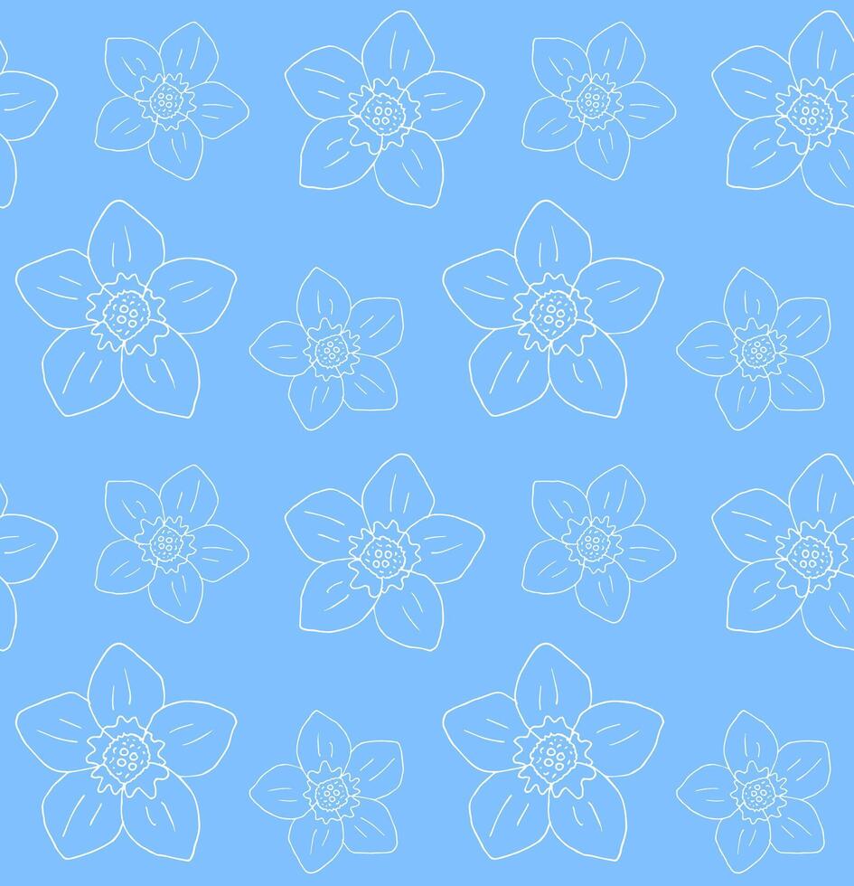 Seamless pattern of forget me not flower vector