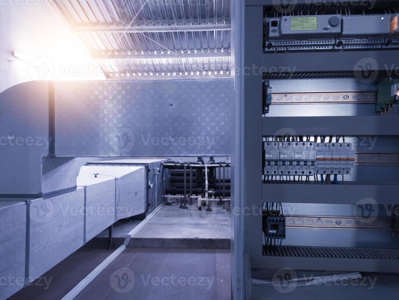 Air Handling Unit with panel control system in industry. photo