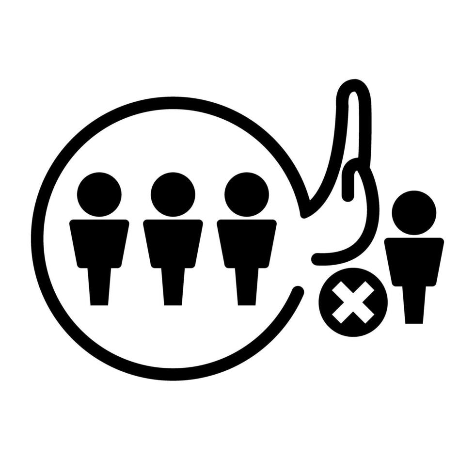 Exclude silhouette icon. Excluded fellow. vector