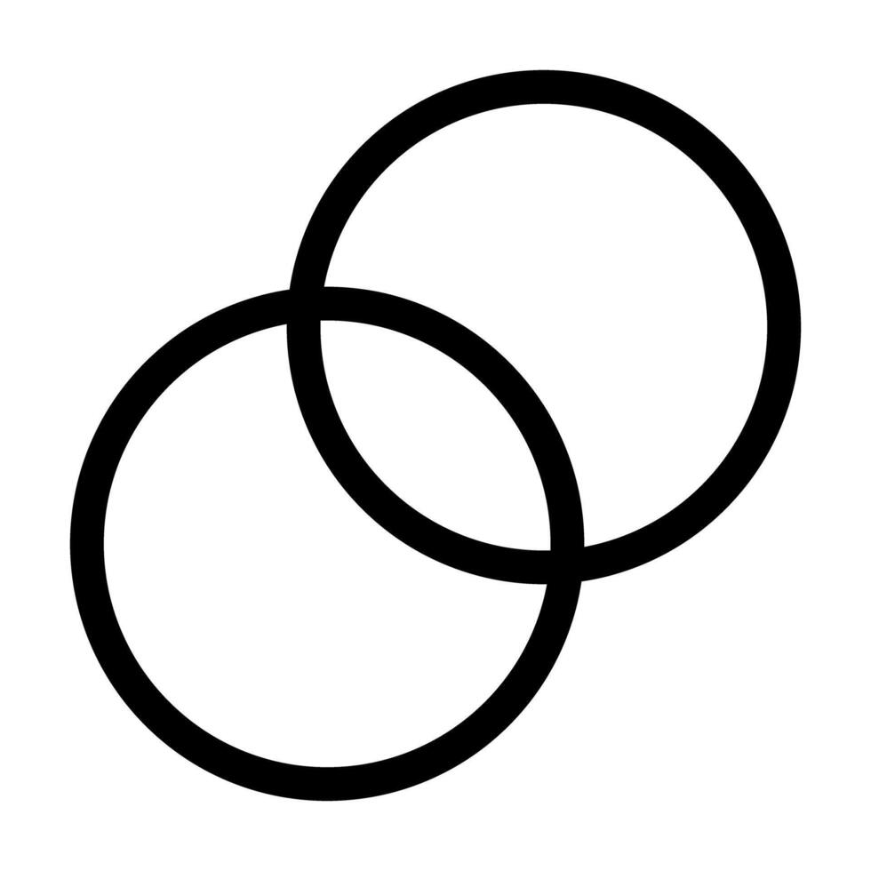 Simple circle intersection icon. vector